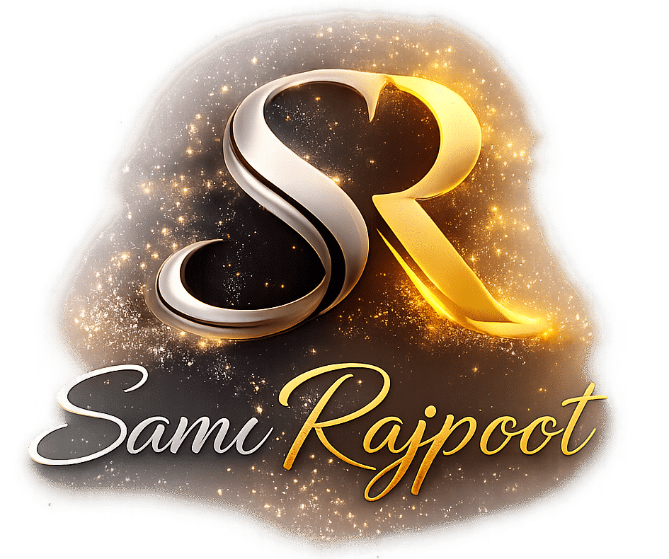 Sami Rajpoot personal brand SR monogram logo